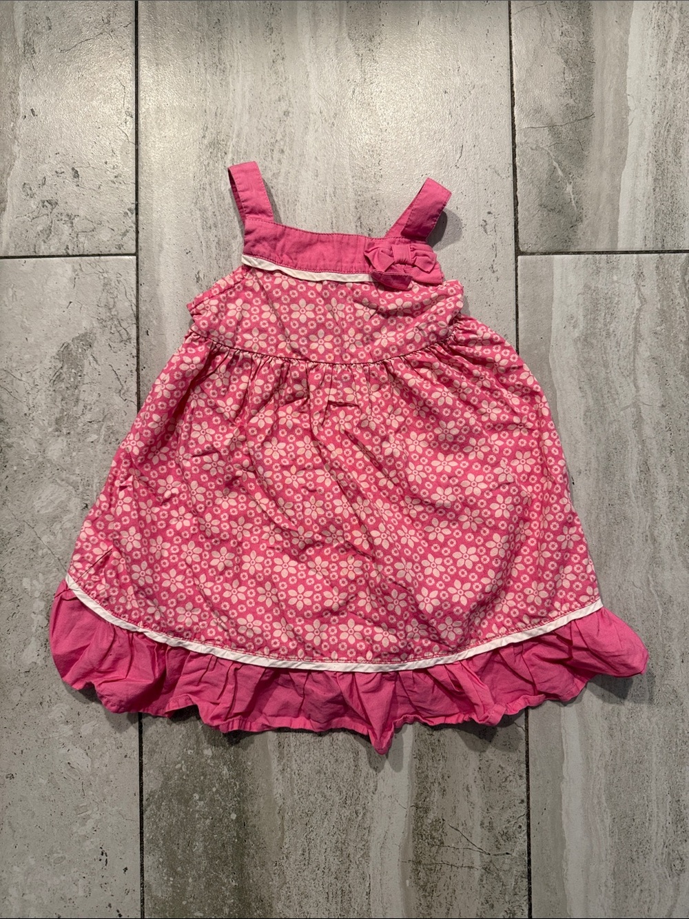 Gymboree Pink Floral Sundress with White Accents